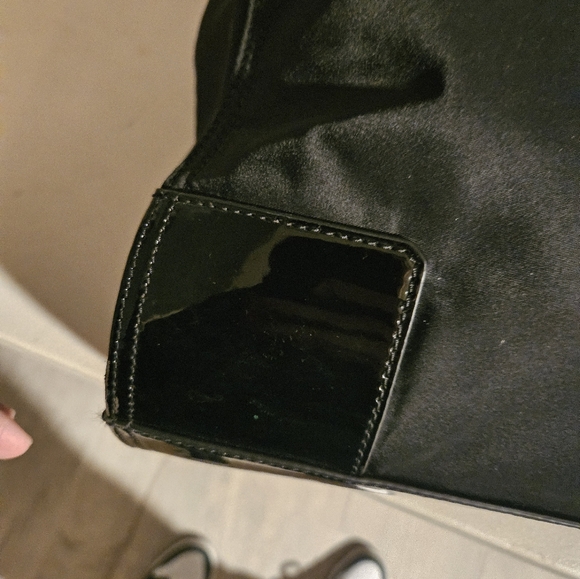 Tory Burch Ella Nylon & Patent Leather Black Tote Bag - Picture 11 of 14